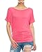 Nolabel Women's V Neck/Boat Neck Dolman Short Sleeve Side Shirring Drape Tunic Top (Plus Size)