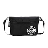 Homekit Travel Waist Pack VS Pink Fanny Pack Summer Time Waist Bag Pink Waterproof Break Fanny Bag Card Pocket (black)