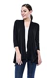 J Doe Style Womens Lightweight 3/4 Sleeve Open Front Cardigan