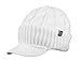 Newsboy Cable Knitted Hat with Visor Bill Winter Warm Hat for Women in Black, Charcoal, Dark Brown, Hot Pink, Red, White (White)