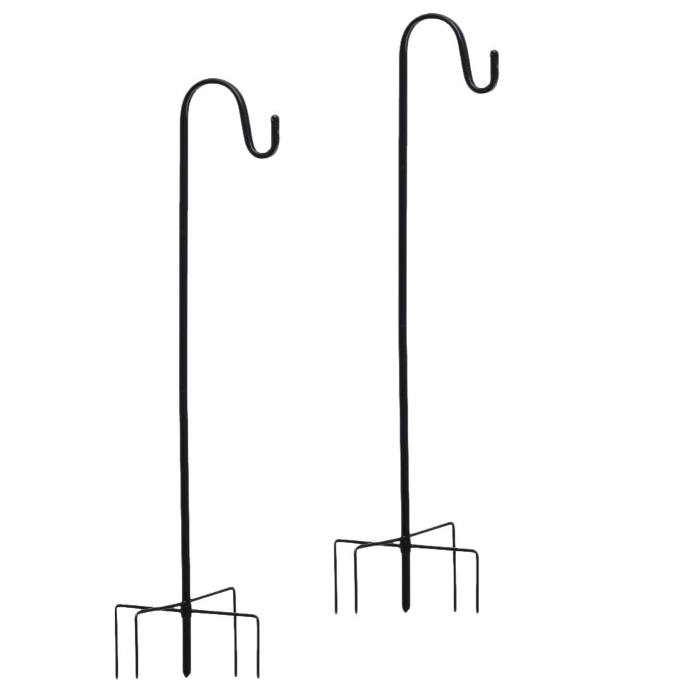 Hemoton Shepherd Hooks 2Pcs Garden Planter Stakes Hanging Plants Basket Hanger Bird Feeder Pole Rust Resistant Plant Hanging Hook for Plants Lights Lantern Flower Basket Wedding