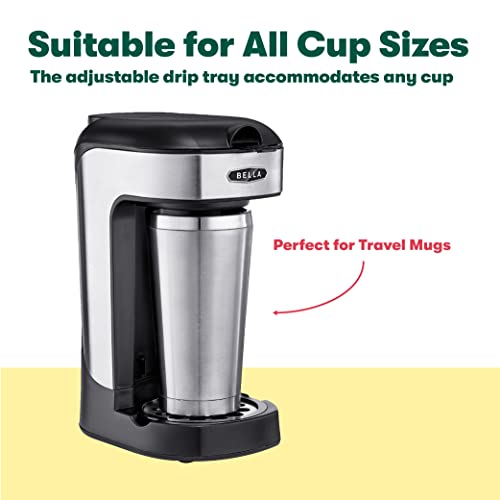 BELLA One Scoop One Cup Coffee Maker, Single Serve Brewer with