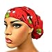 Euro Surgical Scrub Hats Women's Red Christmas Cap Adjustable Bouffant