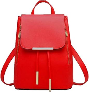 Tip Top Fashion Women Backpack with Beautiful Red Color PU Material