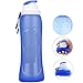 Aisxle Foldable Silicone Sports Water Bottle BPA Free FDA Approved 100% Food Grade Silicone, Collapsible Unbreakable Leak Proof Reusable Ice Pack 17 Oz 500ml