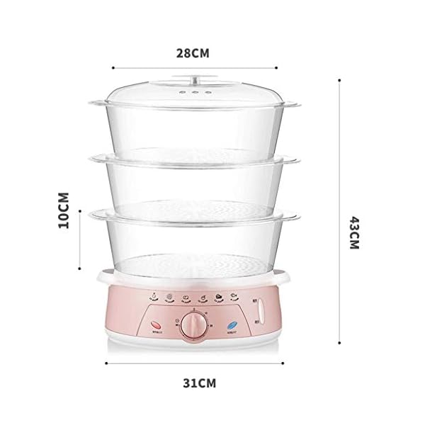 XXDTG Steamer LargeCapacity Food Steamer, 3Layer Electric Food Steamer, For Timer Cooking