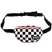 LABANCA Fashion Fanny Pack Plaid Printed Rave Bag Beach Bum Bag Leisure Waist Bag Cell Phone Purse Bag