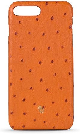 Binary Slim Leather Ostrich Print Back Cover Case for Apple iPhone 7 Plus/iPhone 8 Plus (Orange)