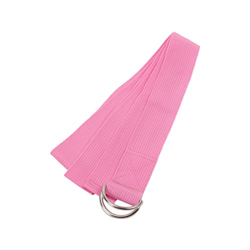 Vanki Cotton Yoga Accessories /Mat Strap with D-Ring for Pilates Stretch, Exercises, Aerobics to Extend Reach, Grasp Limbs Red 1PCS
