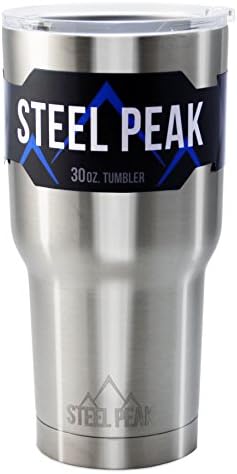 Stainless Steel Travel Outdoor Tumbler Cup | 30 Oz Double Wall Vacuum Insulated |Steel Peak Outdoors