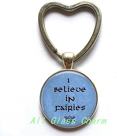 Charming Heart Keychain，I Believe in Fairies Heart Keychain Heart Key Ring - Fairy Jewelry - Fairy Lover Gift - Whimsical Quote,AS060