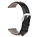 Vetoo 22mm Leather Watch Band Quick Release, Leather Watch Strap for Men Women, Black/Silver Buckle