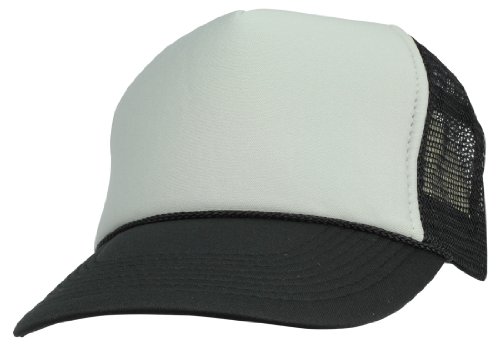 Two Tone Summer Mesh Cap in Black and Gray Trucker Hat