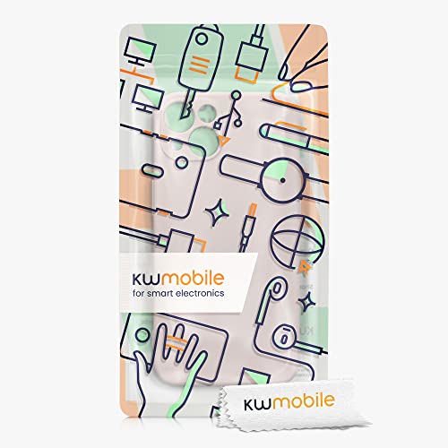 kwmobile Case Compatible with Apple iPhone 13 Case - Protective Slim TPU Cover with Soft Matte Finish - Coconut Swirl
