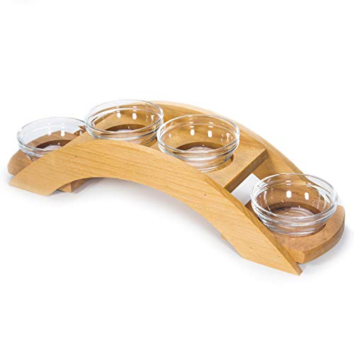 Wooden Dip Sauce and Snack Tray Serving Ramekins, Decorative Serveware, Home, Kitchen, Café, Dining Tabletop Accessory (4 Medium Cups) - Thumbnail 7