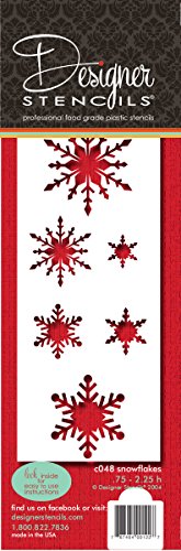 Designer Stencils C048 Snowflake Cake Stencil, Beige/Semi-Transparent