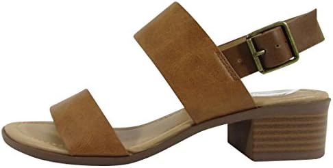 City Classified Footwear Women's Open Toe Strappy Ankle Colorblock Chunky Stacked Block Heel Sandal