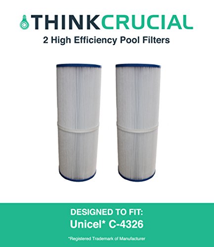 2 Replacements for Unicel Pool Filter Fits C-4326, Pleatco PRB25-IN, Filbur FC-2375 & Rainbow Dynamic 25, Fits Multiple Pools & Spas, by Think Crucial
