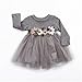 Toddler Kids Baby Girls Knitted Tulle Cap Tutu Dresses Jersey Dress Outfit (18-24months, Grey)