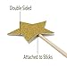 WARMBUY Gold Glitter Cupcake Cake Toppers, Double Sided Stars, 50 Pack