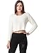 Aphratti Women's Long Sleeve Crochet Crop Top Pullover Knit Sweater