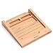 SAMDI Wood Stand Holder, Bamboo platforms Tray for Apple Wireless Magic Trackpad, Touchpad Keyboard Bracket for Track Pad Accessories Wooden Holder（White）