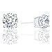 ORROUS & CO Legacy Collection 18k White Gold Plated Cubic Zirconia Cut Unisex Solitaire Stud Earrings, Round (1.90 Carats)