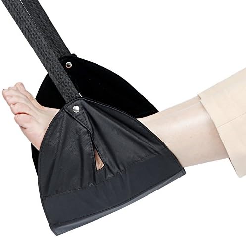 Foot Rest,Portable Travel Footrest Flight Adjustable Height Travel Accessories Footrest Hammock for Car,Office(Black)