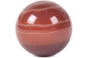Justinstones Dyed Red Banded Agate Tumble 20mm Gemstone Healing Crystal Energy Ball Round Sphere Specimen Collection Pocket Palm Worry Stone(Pack of 5)