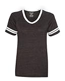 Blue 84 Juniors' Triblend V-Neck Ringer T-Shirt-JTVR