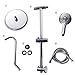 Sarlai Shower Head with Handheld Combo - Dual Rainfall Shower Head,Stainless Steel 10 Inch Heads, 5-setting Handheld Sprayer with Plastic Drill-Free Adjustable Slide Bar and Hose, Chrome Finish