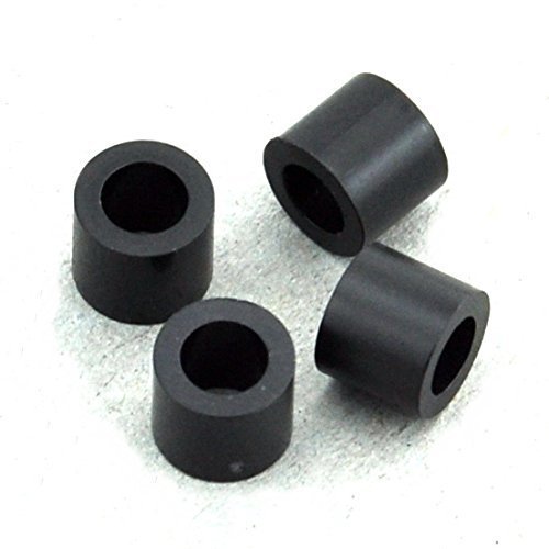 Electronics-Salon 50pcs 6mm Black Nylon Round Spacer, OD 7mm, ID 4.1mm, for M4 Screws, Plastic.