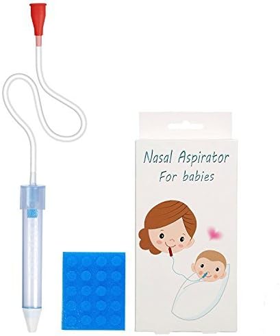 Baby Nasal Aspirator with 24 Hygiene Filters, Snot Sucker for Baby, Straw for Stuffy Nose- Non-toxic, Cleanable and Reusable