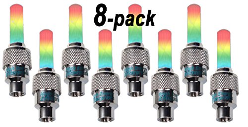 High Energy Enterprises LED Multi-Color Wheel Lights (8-Pack) - Safety Visibility, Waterproof, Motion-Sensitive Automatic Color-Changing L.E.D.s 100% Guaranteed if You Purchase Lights Sold