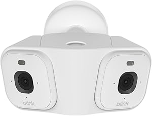 Blink Arc (neueste Generation) | mit Panorama-Ansicht [Funktion erfordert Plus-Abonnement], 180° Abdeckung, steckerfertiges Dual-Kamerasystem für Mini 2K+, einzelne Stromquelle | 2 Kameras – Weiß