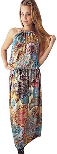 HODOD Women's Summer Floral Print Faux Wrap Maxi Long Dresses