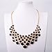 Jane Stone Fashion Statement Collar Necklace Vintage Openwork Bib Costume Jewelry (black)
