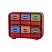 Mind Reader 6 Drawer Tea Bag Holder and Organizer, Red
