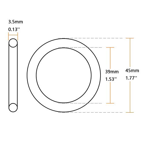 BTMB 3.5mm/0.13'' Thick Rubber O-Ring Seals Black Nitrile Rubber Plumbing Tap,Pack of 30 (45mm/1.77'' OD) - Thumbnail 2