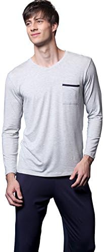 Feelvery Men's Premium Natural Soft Tencel Thermal Lounge Sleepwear Set (Large)
