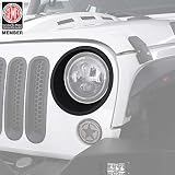 Hooke Road Matte Black Headlight Bezels Headlight Cover Trim for 2007-2015 Jeep Wrangler JK & Wrangler Unlimited