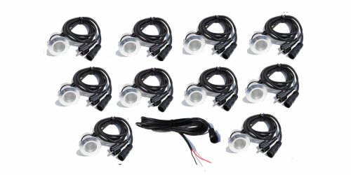 Direct Wire 10 Piece Set Deck Garden Landscape White LED Lights Kit - Thumbnail 7