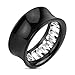 Pair of 00 Gauge 10mm Princess Cut Gem Pattern Inlayed Black Acrylic Saddle Fit Tunnel E73