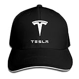 Bro-Custom Simple Tesla Motors Sandwich Adjustable Hat Running Chapeau Black