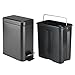mDesign Small Modern 1.3 Gallon Rectangle Metal Lidded Step Trash Can, Compact Garbage Bin with Removable Liner Bucket and Handle for Bathroom, Kitchen, Craft Room, Office, Garage - Black