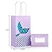 iefoah 12 Pack Mermaid Party Supplies - Gift Bags, Favors, Glitter Treat Paper Bags for Kids Girls Themed Birthday Party
