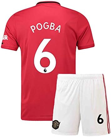 Oijsf Kid's Pogba Jerseys 2019/2020 Paul Manchester United Soccer Youth Shorts 6 Home Red