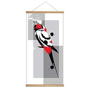 Hanging Poster with NO Mangetic Wood Frames Ink Abstract Animals Home Wall Canvas Prints Ready to Hang - 18"x36"