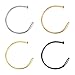 BodyJ4You 4PC Nose Ring Hoop Stud 20G 8mm Multicolor Steel Lip Piercing Women Girl Value Pack