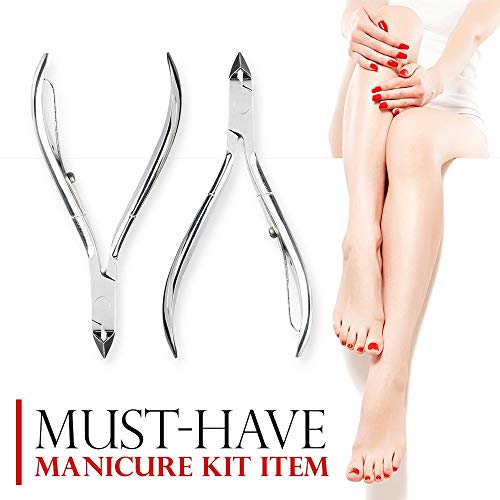 TITANIA Germany Stainless Cuticle Nippers Stainless Steel Cuticle Remover w/Sharp Cutting Edges for Trimming Tough Dry Skin & Callus - Best for Toenail & Fingernail Grooming